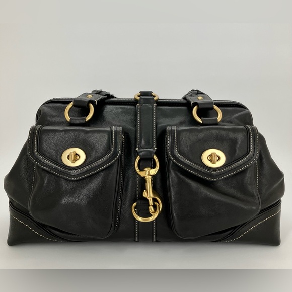 COACH Black #3569 Braided Leather Satchel Bag - Picture 2 of 16